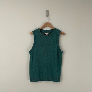 J Crew Factory Slub Knit Sweater Tank in Teal Green Size Large